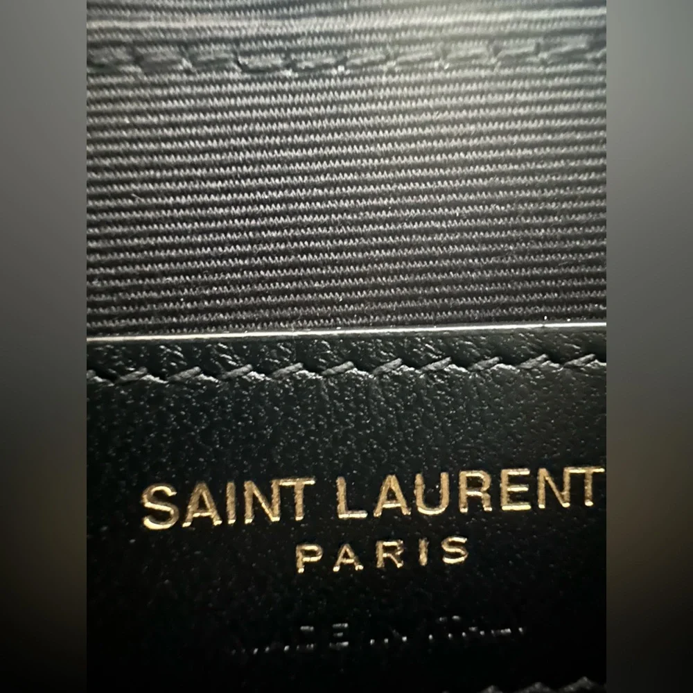 NWT Yves Saint Laurent Black Monogram Matelasse Leather Clutch - Picture 7 of 9